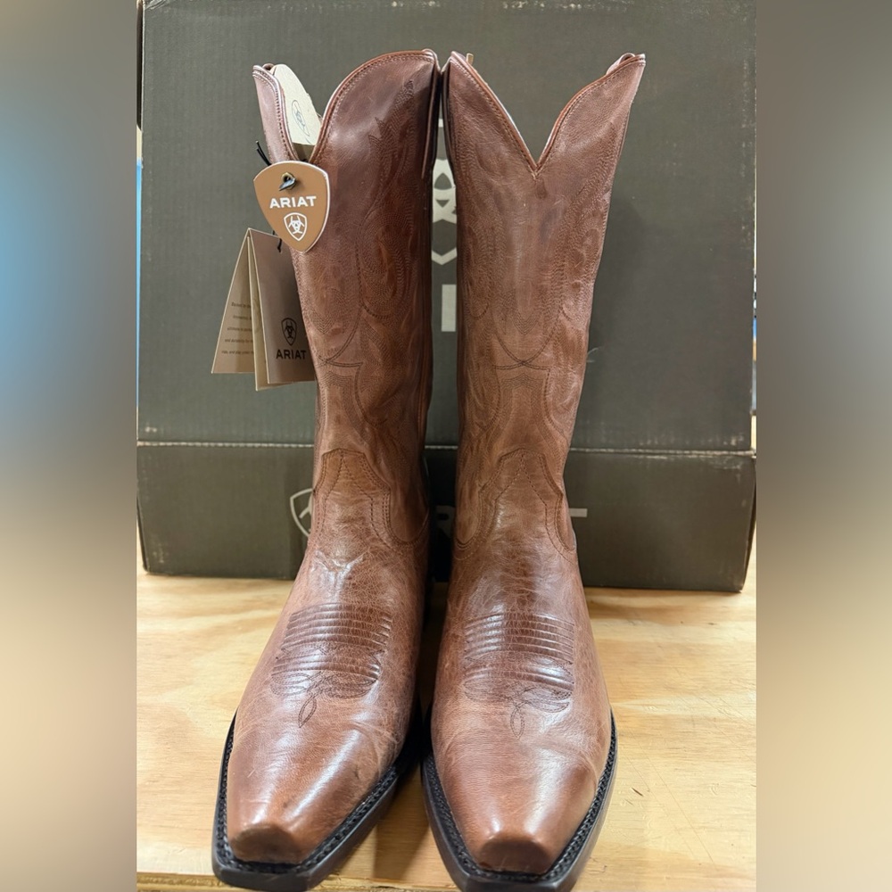 ARIAT MEN'S UPTOWN WHISKEY BARREL WESTERN BOOTS - SNIP TOE - Picture 7 of 11